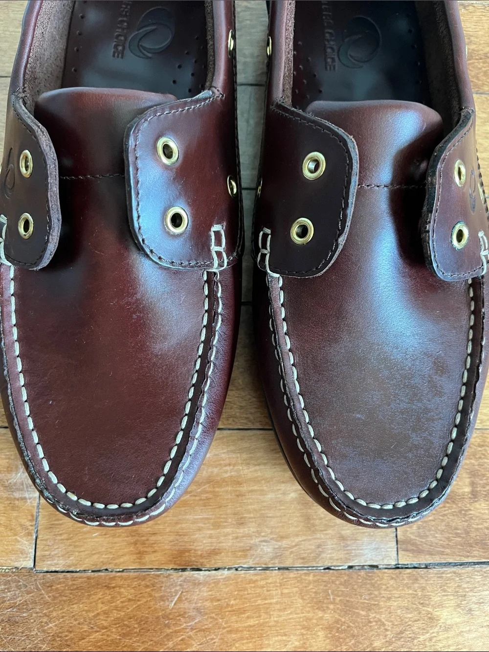 Yachters Choice Leather Boat Shoes Deck Loafers Burgundy Men's Size 10